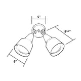 NICOR 300w 120v Bronze Double Cone Shaped Adjustable Security Flood Light - BulbAmerica