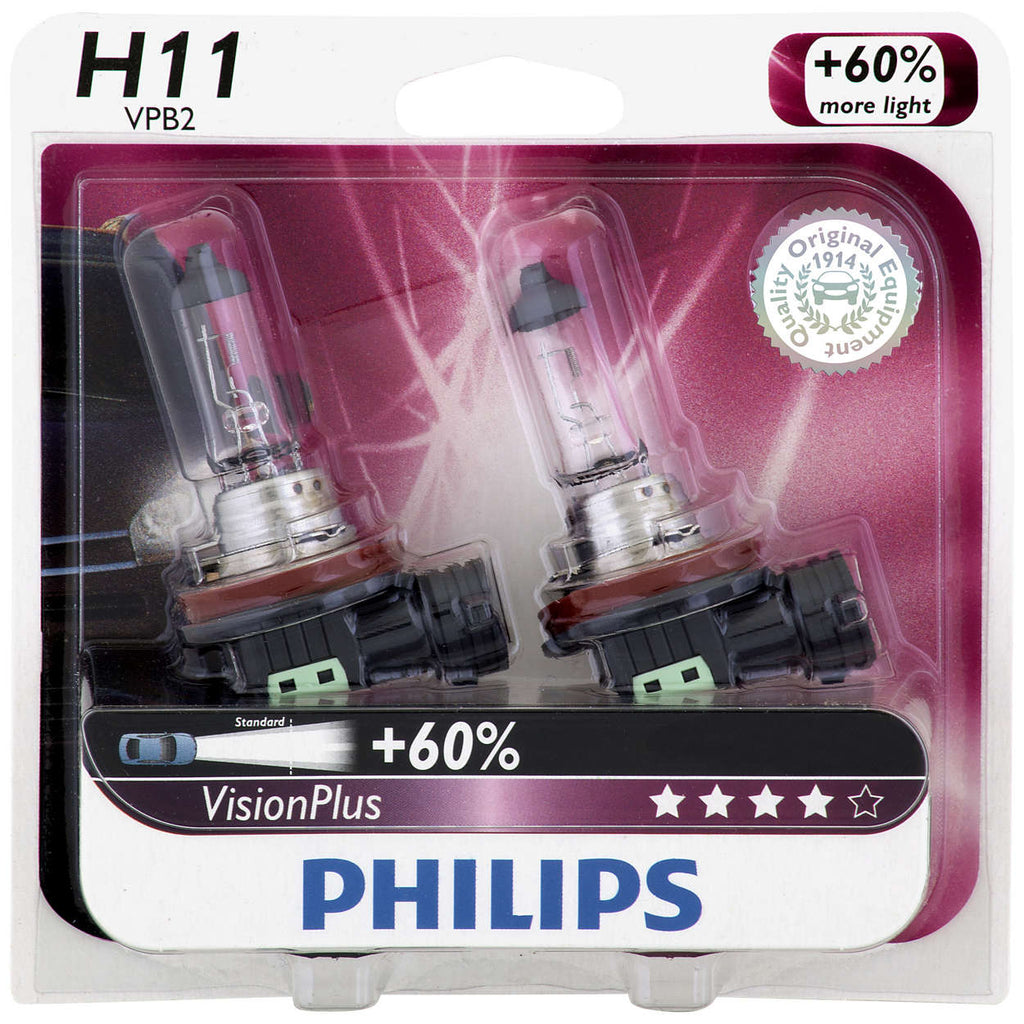 Philips H11 12362 - Vision Plus Headlight Automotive lamp - 2 bulbs