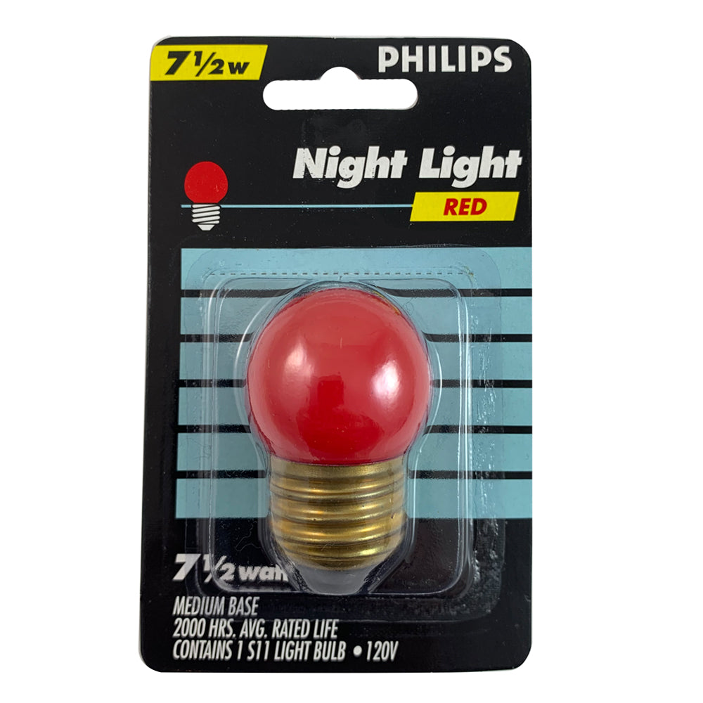 Philips 7.5w S11 Red Incandescent Night Light Bulb - E26 Base