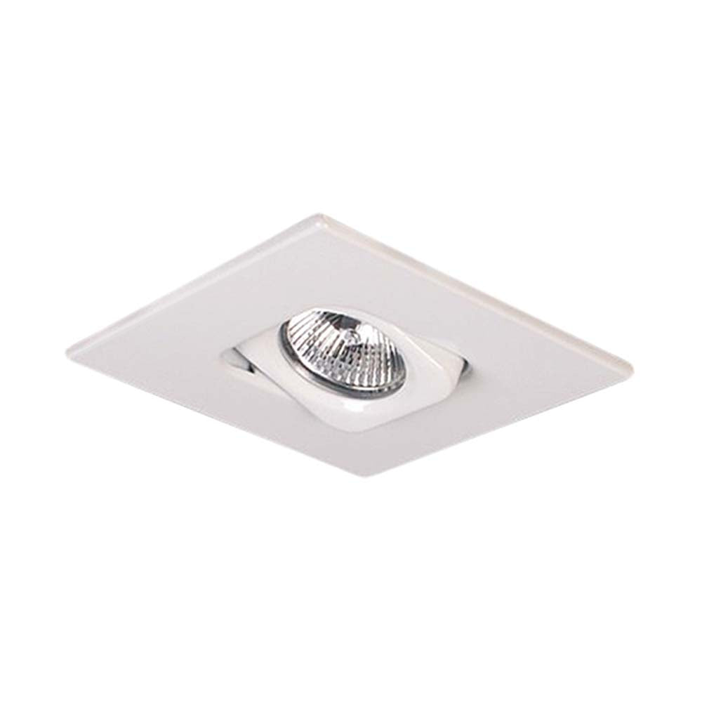 4 in. White Recessed Square Gimbal Trim for MR16 Bulb