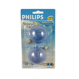 2Pk - Philips 60w G16.5 Globe E12 Candelabra Base Natural Daylight Bulb - BulbAmerica