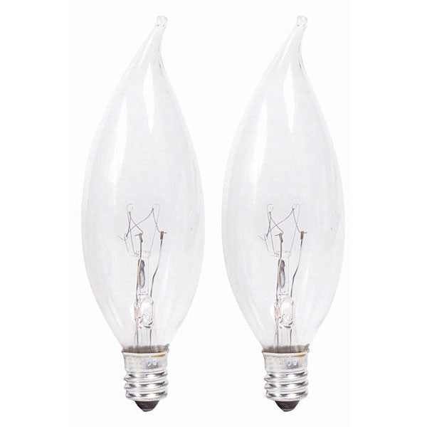2 Pk - Philips 60w 120v BA9 Clear E12 DuraMax Decorative Incandescent Bulbs