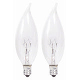 2 Pk - Philips 60w 120v BA9 Clear E12 DuraMax Decorative Incandescent Bulbs