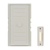 Single Door Door Bell Chime Kit with Rectangular Lighted Button, White