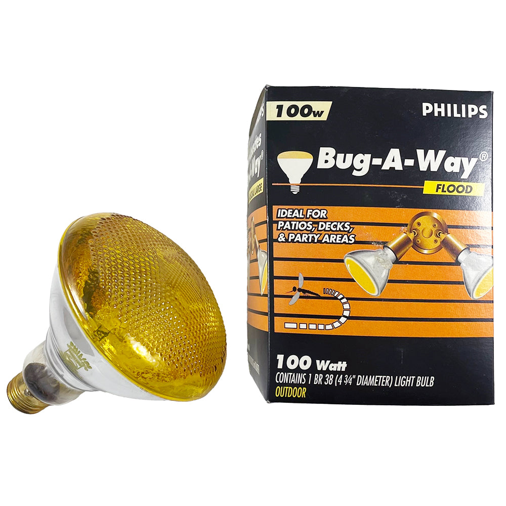 Philips 100w 120v Yellow BR38 Bug Light Incandescent Bulb