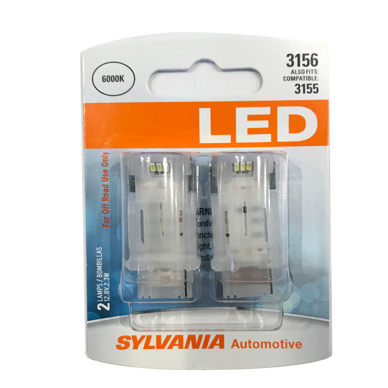 2-PK SYLVANIA 3156 White LED Automotive Bulb
