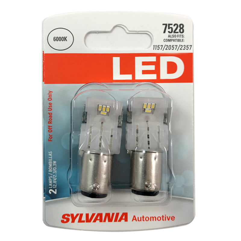 2-PK SYLVANIA 1157 White LED Automotive Bulb