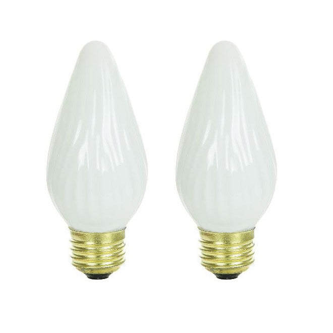 2Pk - Sunlite 40w 120v E26 Medium Flame Twist White 34010-SU Light Bulb