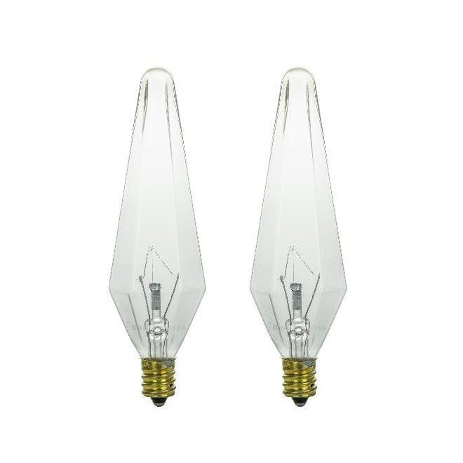 2PK - Sunlite 25w 120v Candelabra Prismlite Clear 34200-SU Bulbs