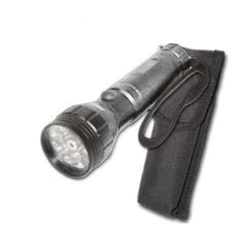 BulbAmerica 15 LED Silver Flashlight with Laser and Carrying Pouch