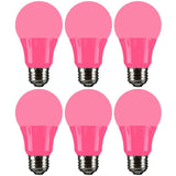 6Pk - Sunlite 4.5 Watts LED A19 Colored Red Transparent Dimmable Light Bulb