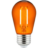 6Pk - 2 watts Orange LED Filament S14 Sign Clear Dimmable Light Bulb - BulbAmerica