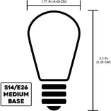 6Pk - 2 watts Yellow LED Filament S14 Sign Clear Dimmable Light Bulb - BulbAmerica