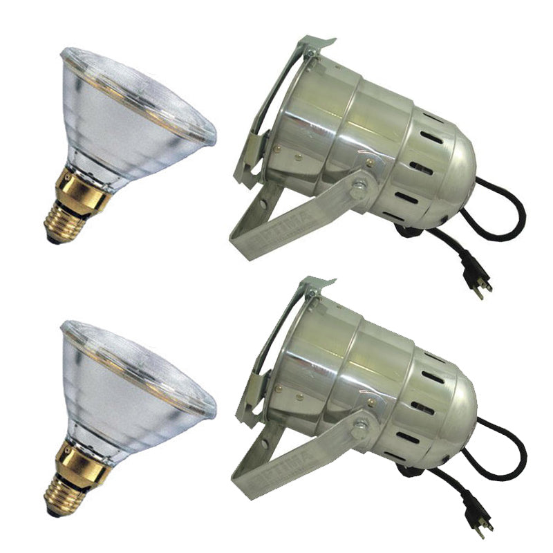 2 Silver Short PAR CAN 38 120w PAR38 Spot Lamp