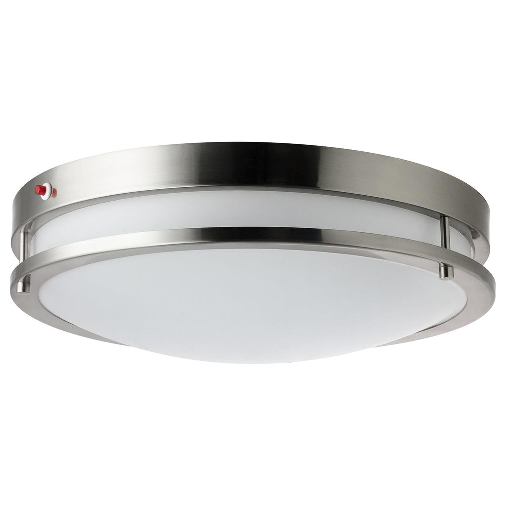 SUNLITE 28w Brushed Nickel Ceiling Light Fixture in Cool White 3000K