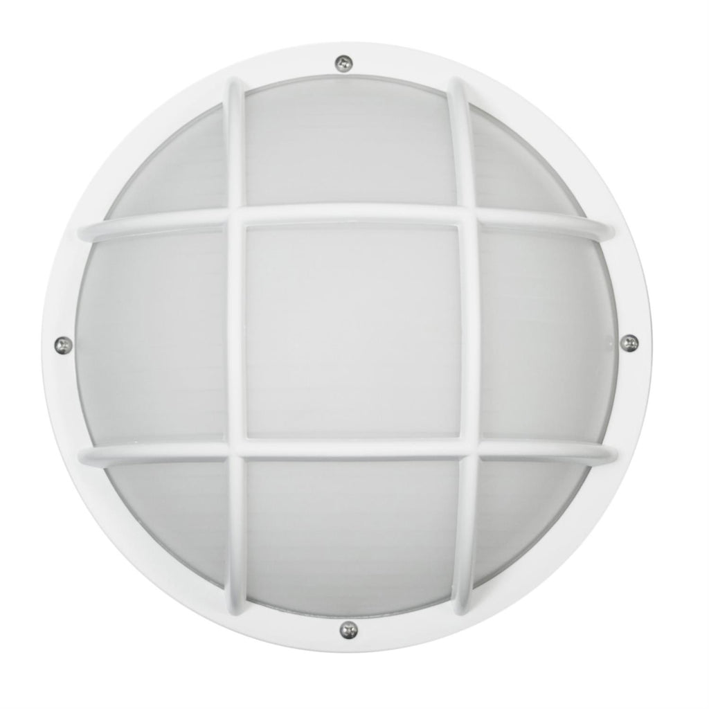 SUNLITE E26 Eurostyle Grid White Outdoor Wall Lighting Fixture