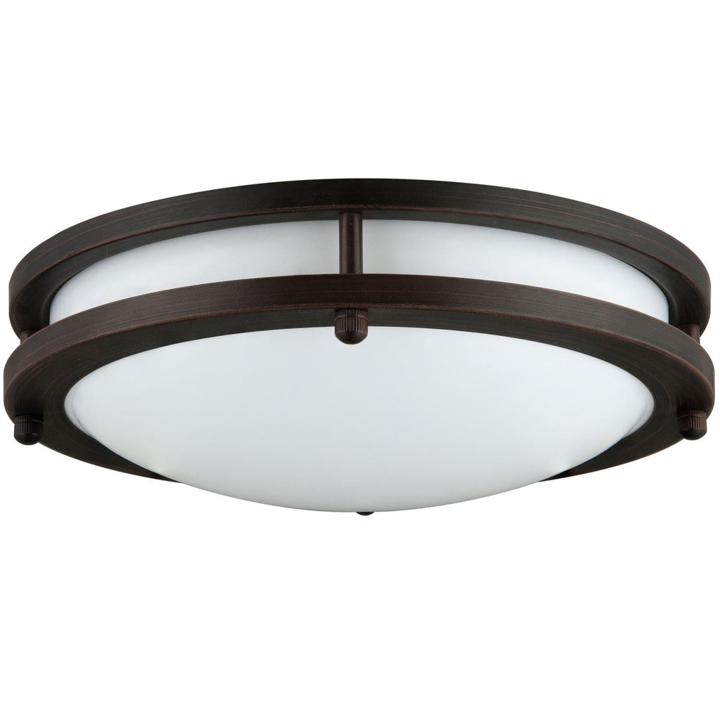 Sunlite 14in 23W 5000K Round LED Double Band Fixture Oil Rubbed Bronze Finish