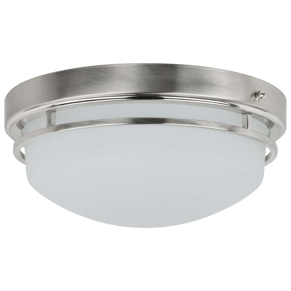 Sunlite 49064-SU LED Dome Ceiling Light Fixture Brushed Nickel Warm White 3000k
