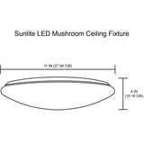 Sunlite 16w 11in. LED Mushroom 3000K Warm White 1000Lm Ceiling Light Fixture - BulbAmerica