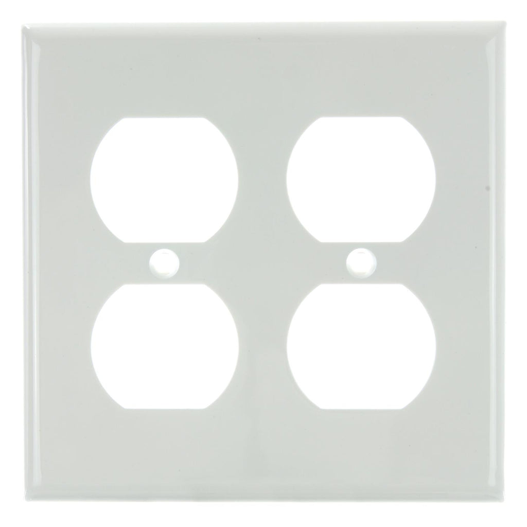 12Pk - SUNLITE White E212W 2 Gang Duplex Receptacle Plate