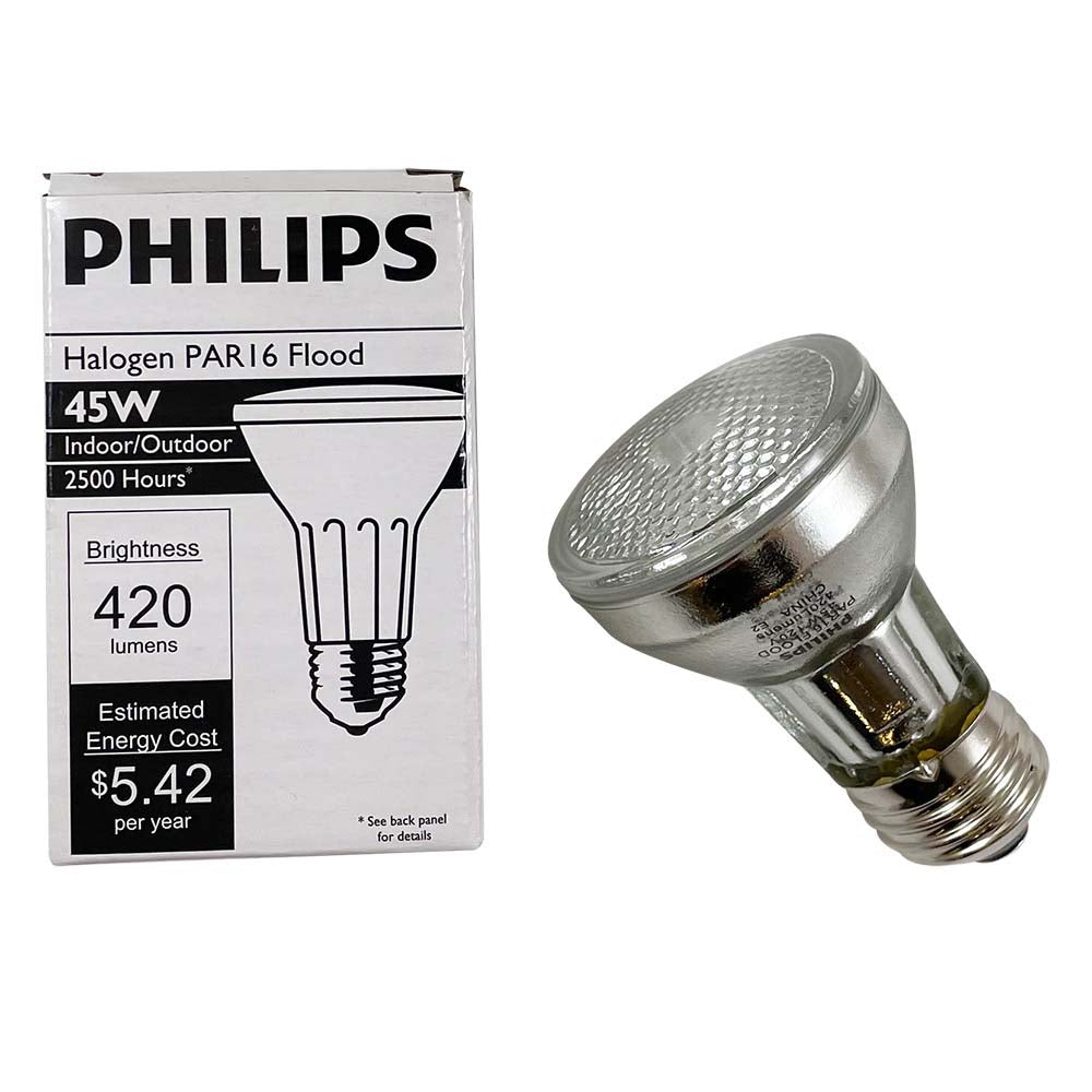 Philips 45W 120V PAR16 Flood 2500hr Indoor/Outdoor Halogen Bulb ...