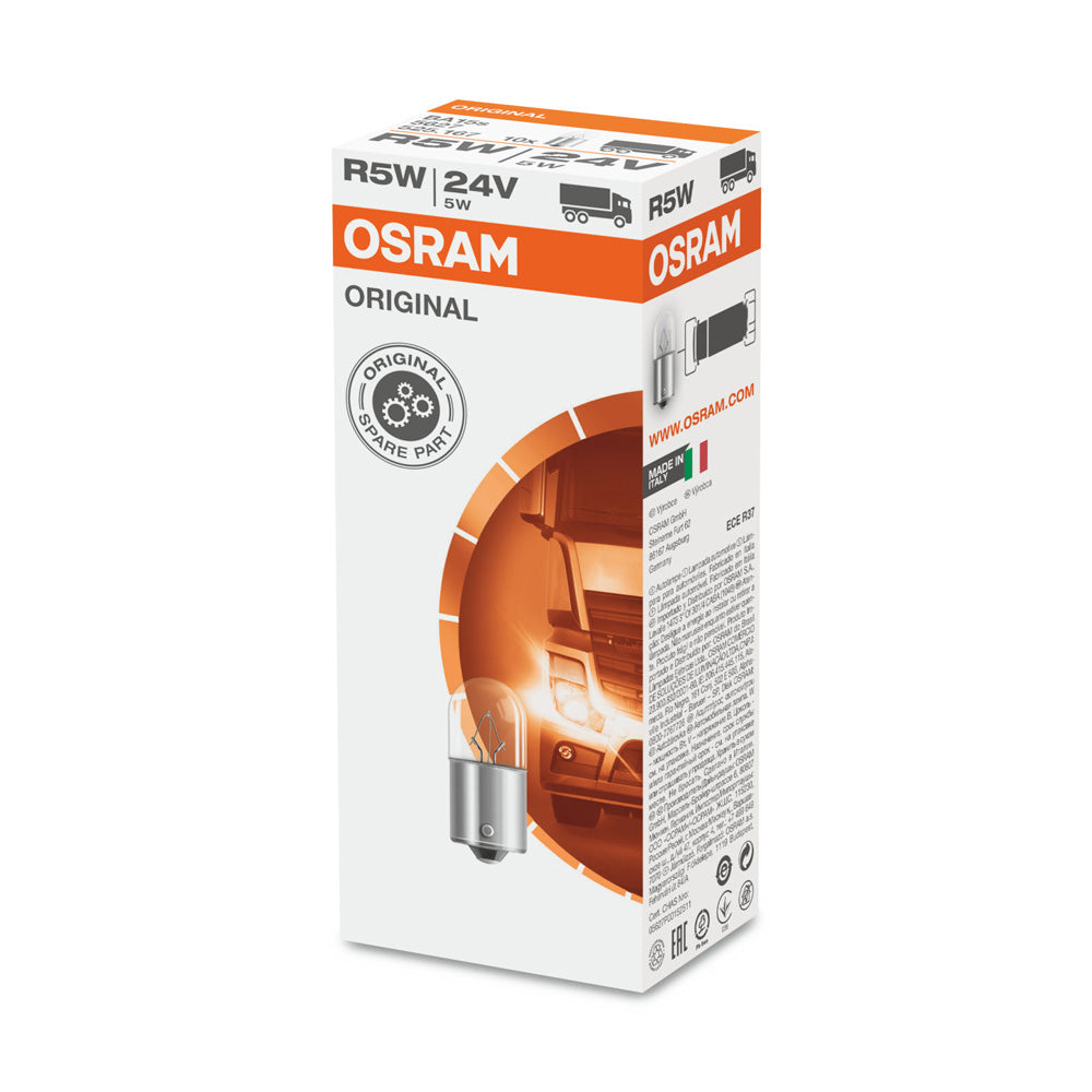 10-PK Osram 5627 R5W 24V 5W Automotive Bulb - Engineered for Trucks and Buses