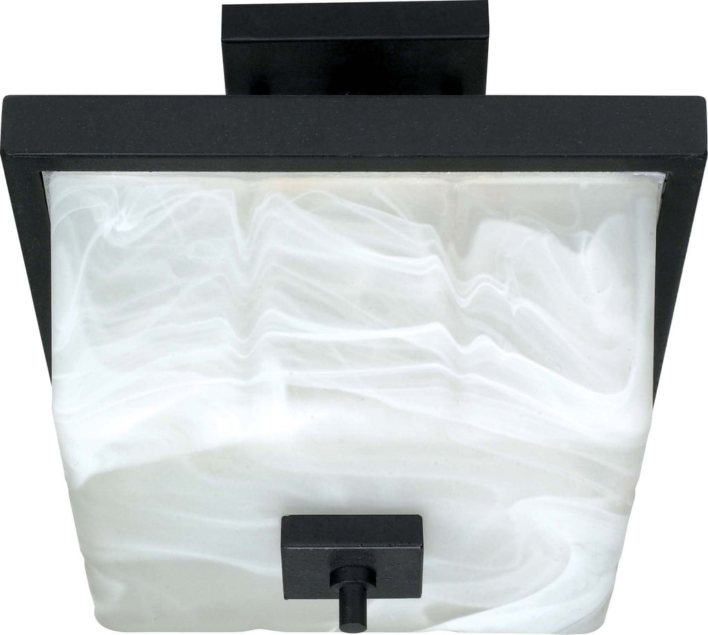 Nuvo Cubica - 2 Light - 12 inch - Semi-Flush - w/ Alabaster Glass
