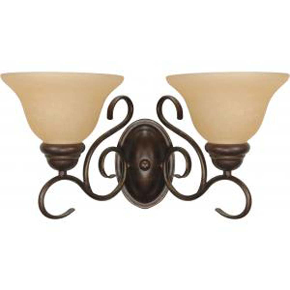 Nuvo Castillo - 2 Light  18 in  Wall Fixture w/ Champagne Linen Washed Glass