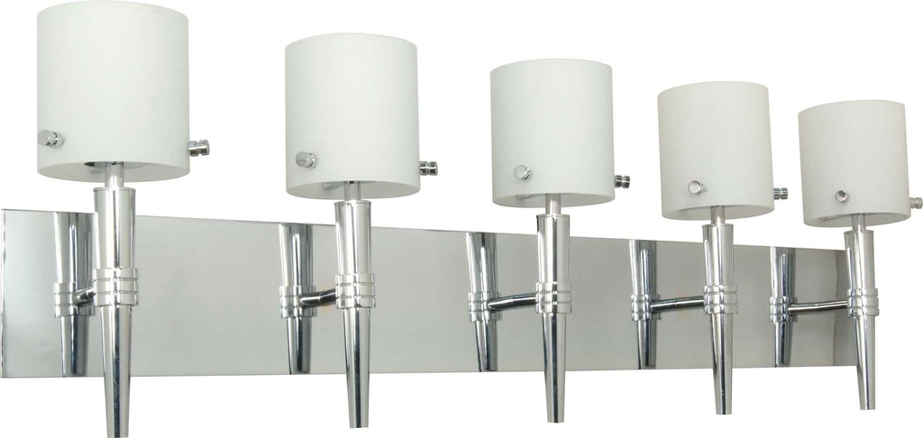 Nuvo Jet - 5 Light - Halogen Wall - Vanity w/ Satin White Glass - Lamps Included