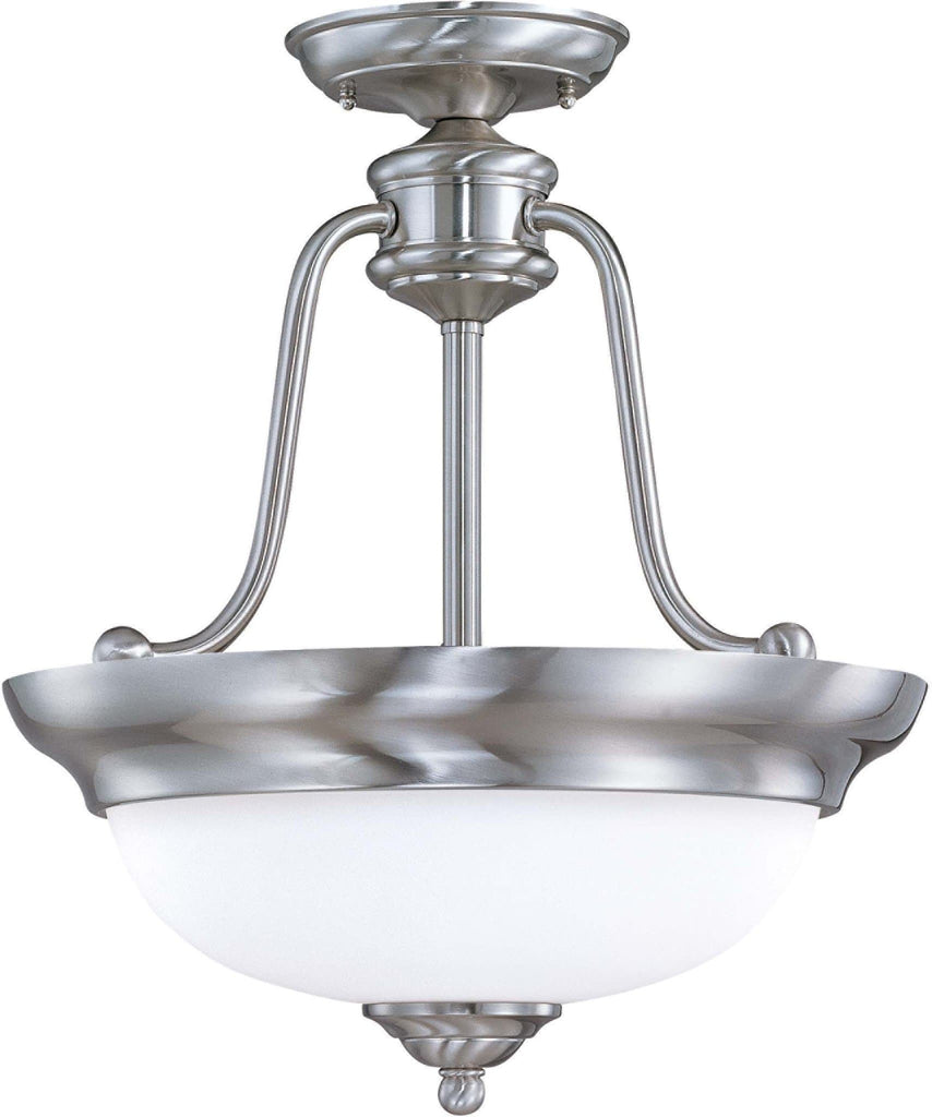 Nuvo Glenwood - 3 Light Semi-Flush Dome w/ Satin White Glass