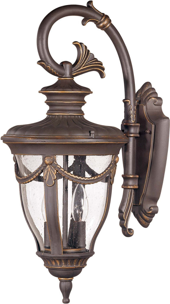 Nuvo Philippe - 2 Light Mid-Size Wall Lamp Arm Down w/ Seeded Glass