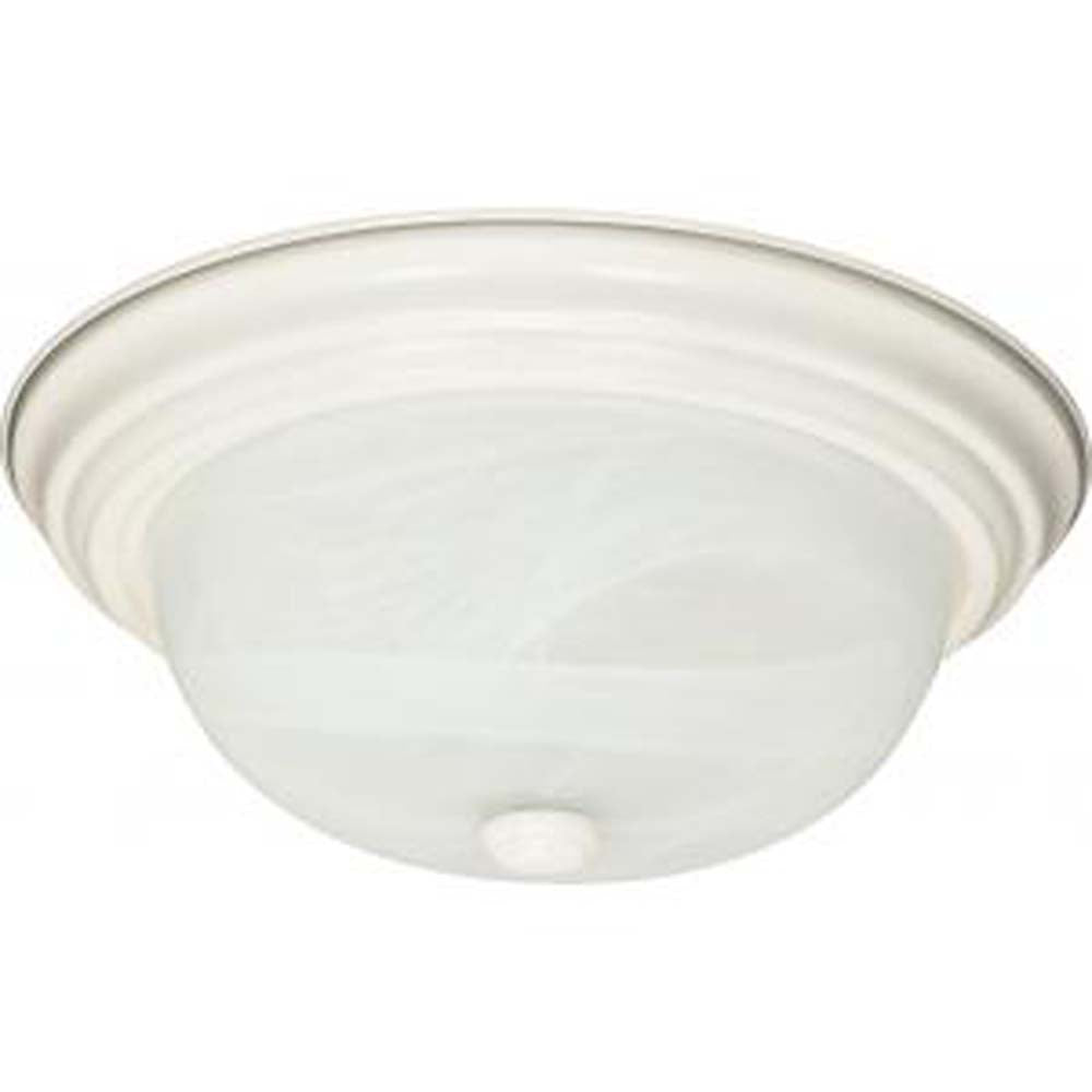 Nuvo 2-Light 11" Flush Mount Fixture w/ Alabaster Glass in Textured White Finish
