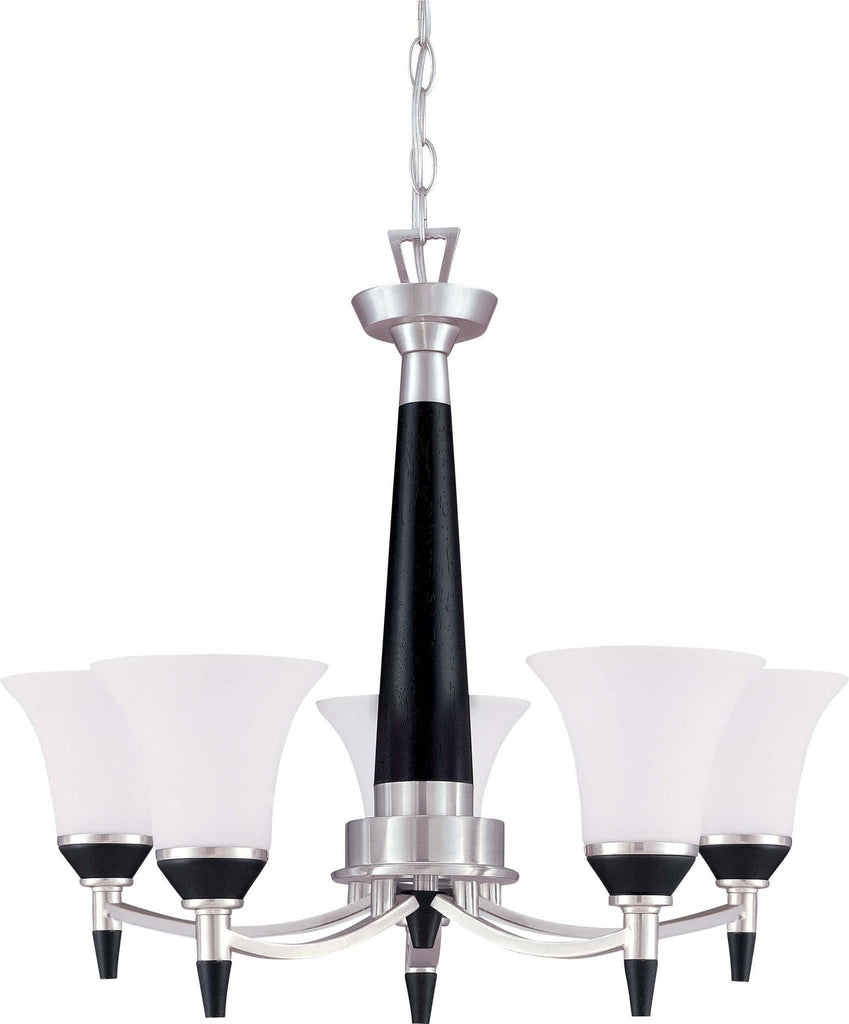 Nuvo Keen ES - 5 Light Chandelier w/ Satin White Glass - (Lamp Included)