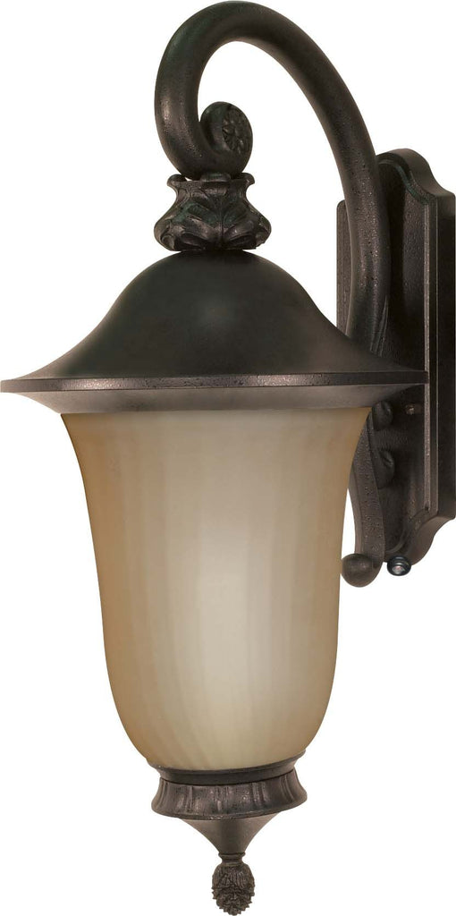 Nuvo Parisian ES - 3 Light Wall Lantern Arm Down w/ Champagne Glass - With Lamp