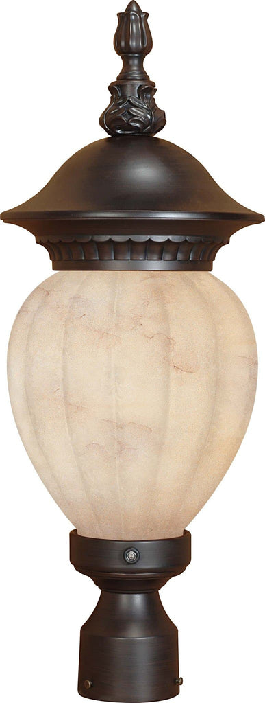 Nuvo Balun ES - 3 Light Post Lantern w/ Honey Marble Glass - (Lamp Included)