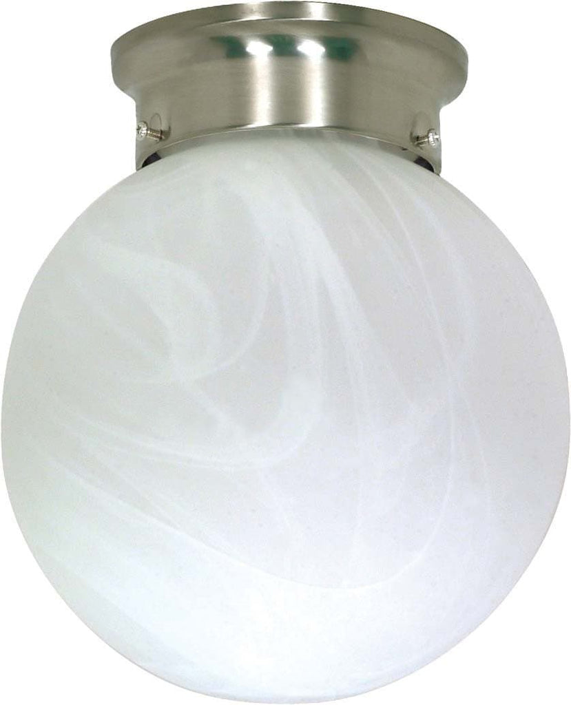 Nuvo 1 Light - 8 inch - Ceiling Mount - Alabaster Ball