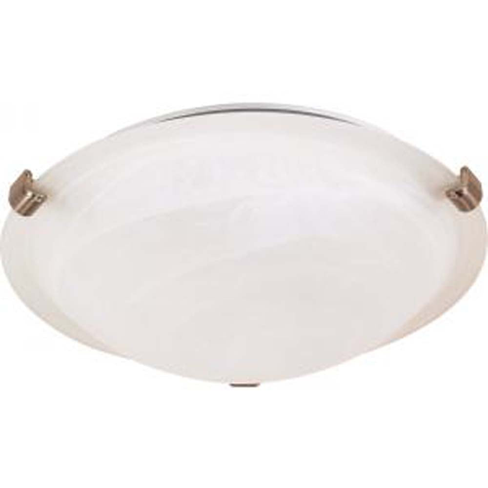 Nuvo 1-Light 12" Flush Mount Fixture w/ Alabaster Glass in Brushed Nickel Finish