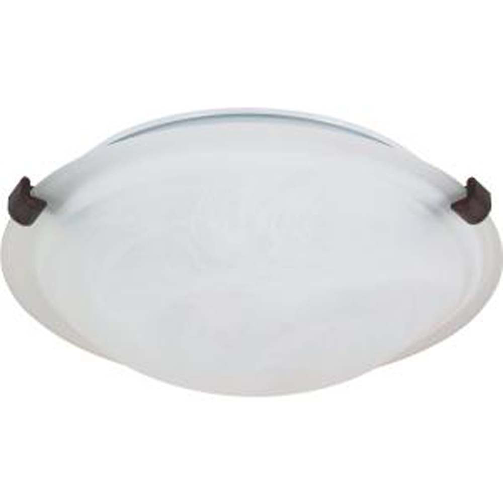 Nuvo 1-Light 12" Flush Mount Fixture w/ Alabaster Glass in Old Bronze Finish