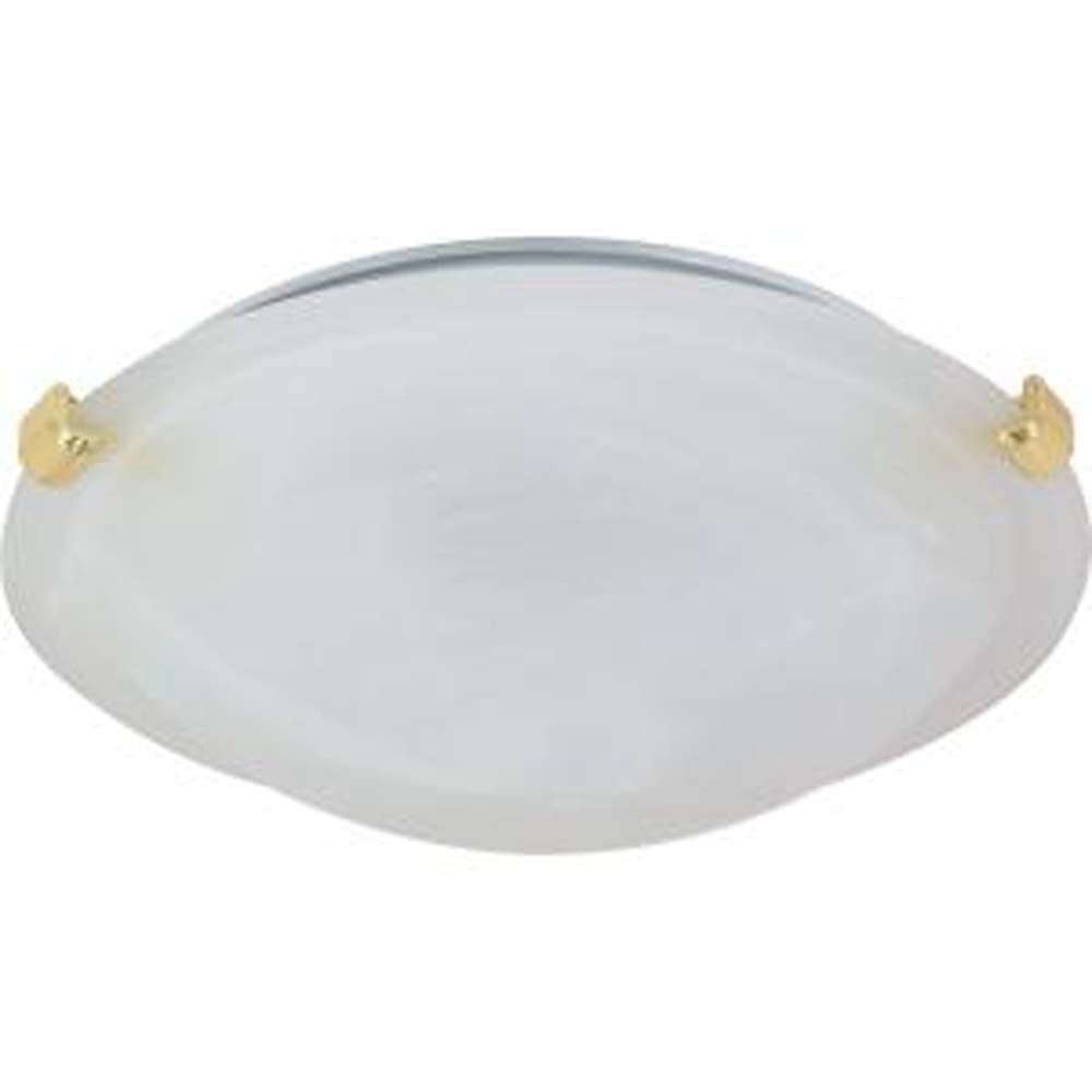 Nuvo 1-Light 12" Flush Mount Fixture w/ Alabaster Glass in Polished Brass Finish