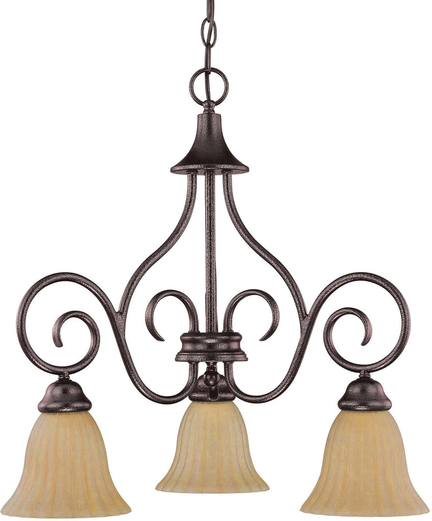 Nuvo Moulan ES - 3 Light Chandelier - Arms Down - (3) 13w GU24 Lamps Included