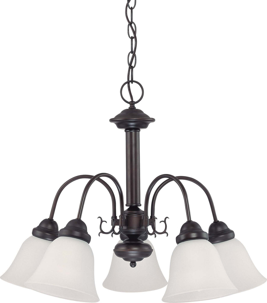 Nuvo Ballerina ES - 24in Chandelier w/ Frosted White Glass, 5 Lamps 13w GU24