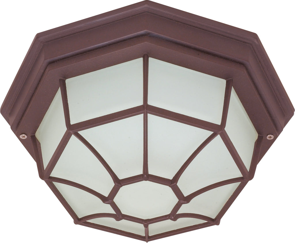 1-Light Flush Mounted Outdoor Light Fixture in Old Bronze Finish