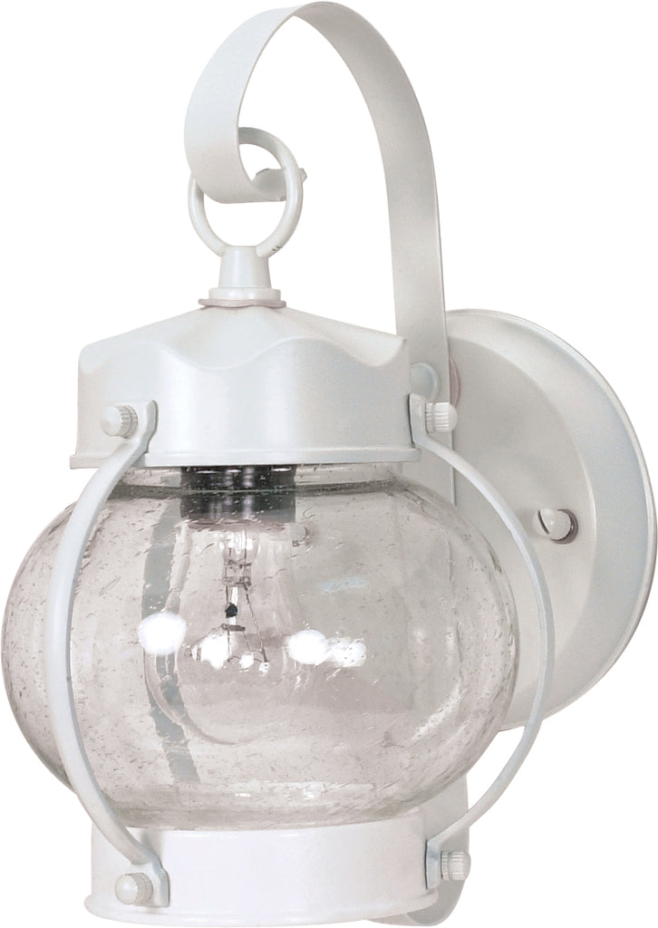 Nuvo 1-Light 11" Wall Onion Lantern w/ Clear Seed Glass in White Finish