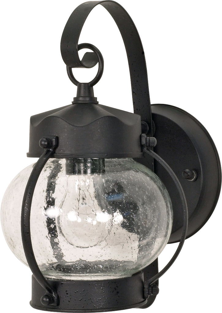 Nuvo 1-Light 11" Wall Onion Lantern w/ Clear Seed Glass in Textured Black