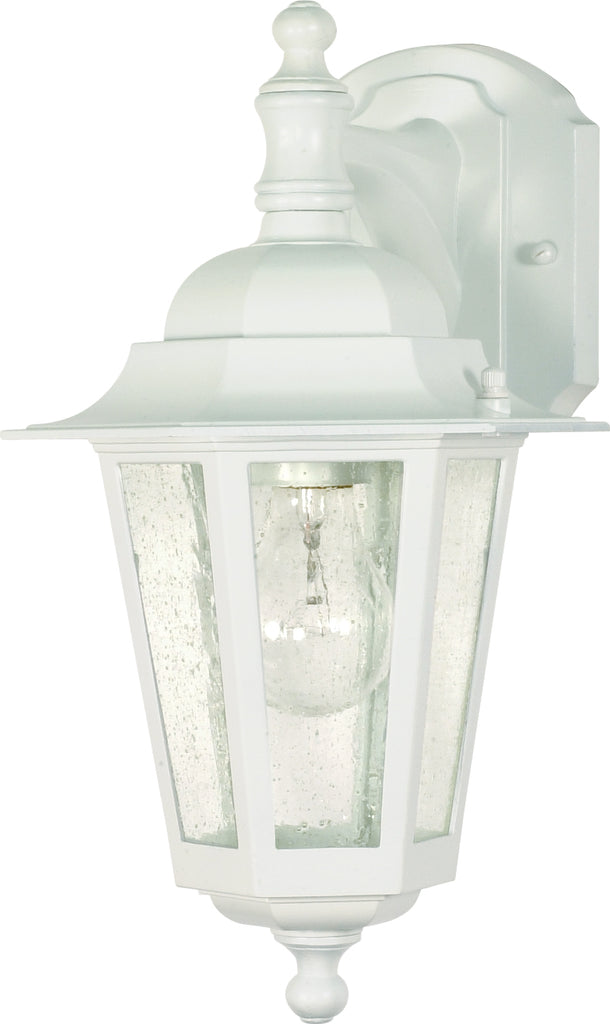 Cornerstone 1-Light Wall Lantern Outdoor Light Fixture in White Finish