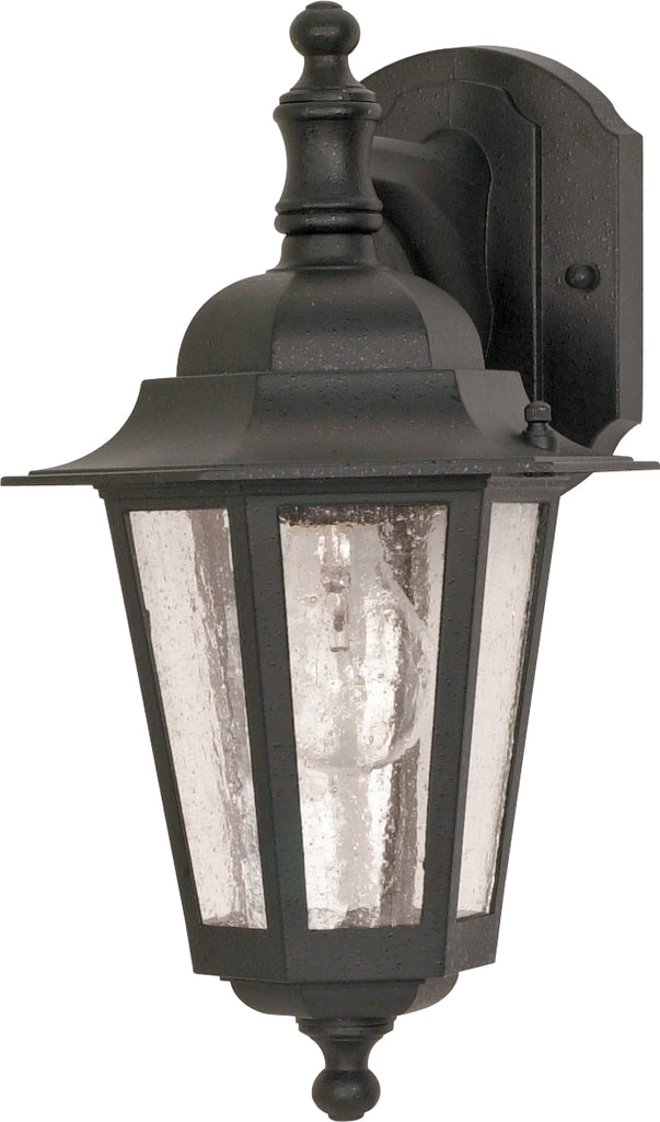 Cornerstone 1-Light Wall Lantern Outdoor Light Fixture in Textured Black Finish