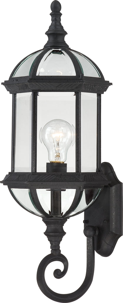 Nuvo Boxwood 1-Light 22" Outdoor Wall Light w/ Clear Glass in Textured Black