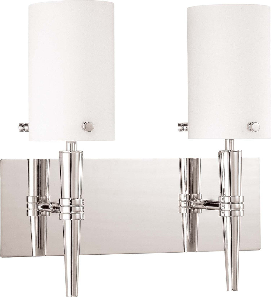 Nuvo Jet ES - 2 Light Wall Vanity w/ Satin White Glass - (2) 13w GU24 Lamps Included
