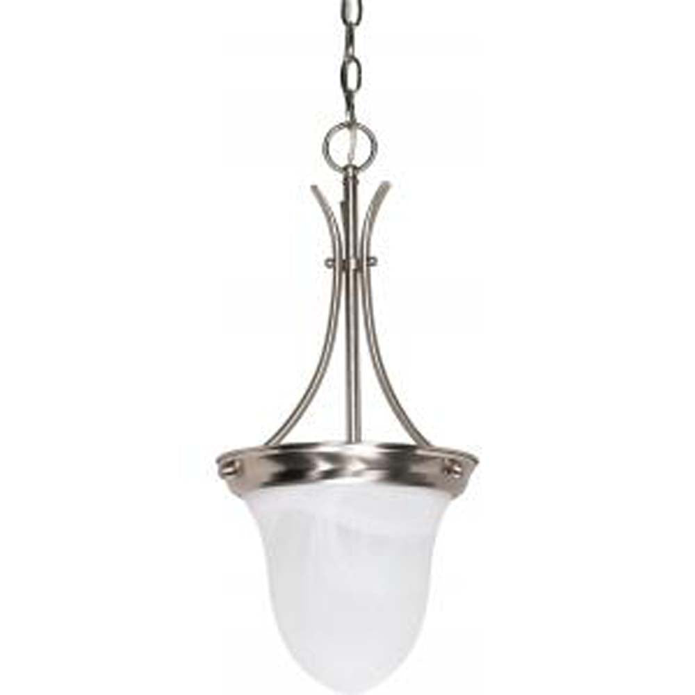 Nuvo 1-Light 10" Pendant Fixture w/ Alabaster Glass in Brushed Nickel Finish