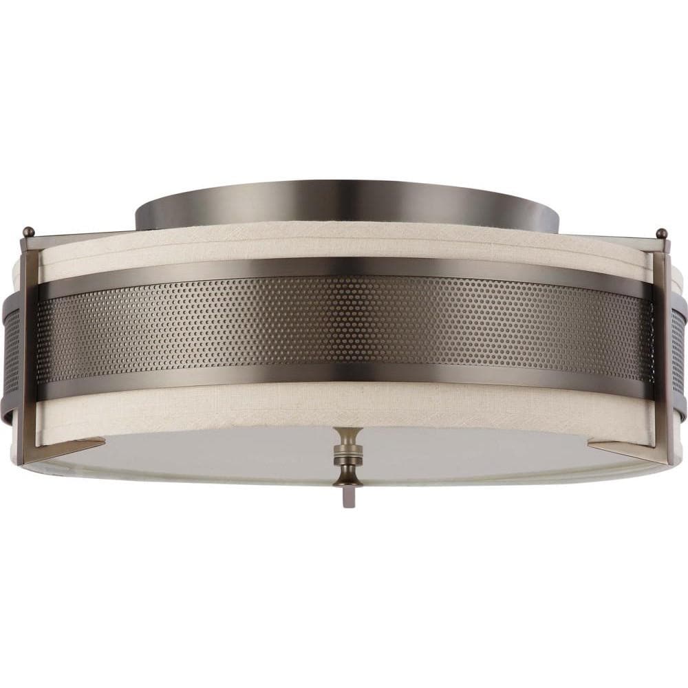 Nuvo Diesel ES - 4 Light Large Flush w/ Khaki Fabric Shade - (4) 13w GU24 Lamps Included